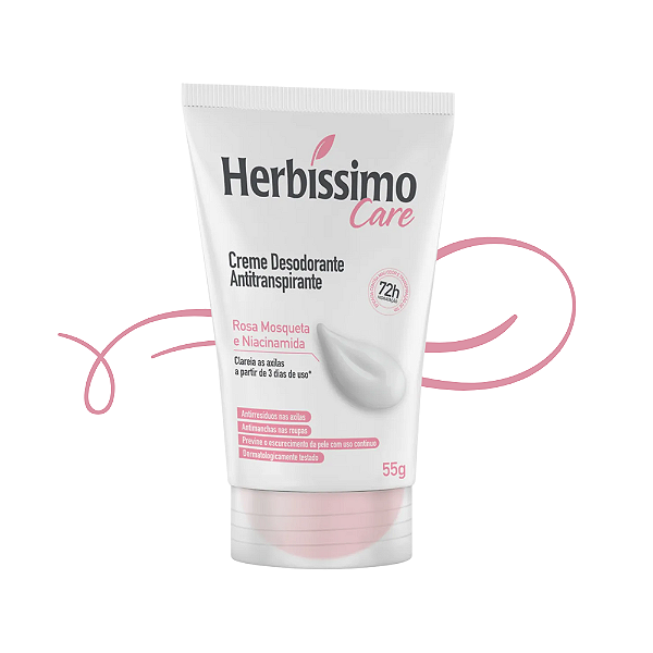 Desodorante em Creme Herbíssimo Care Rosa Mosqueta Bisnaga 55g-Loreto