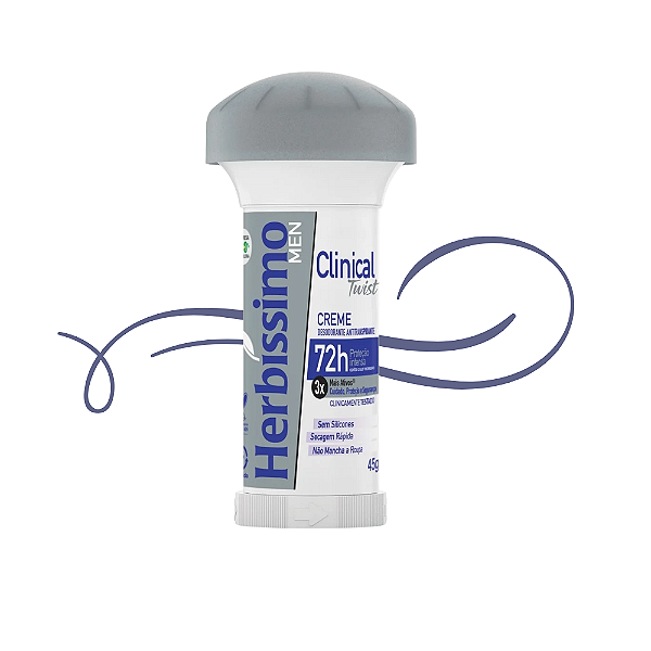 Desodorante Herbíssimo Creme Twist Clinical Azul 45g-Loreto