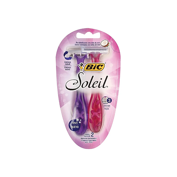 Aparelho de Depilação Bic Soleil Feminino Corpo Rosa e Roxo-Loreto