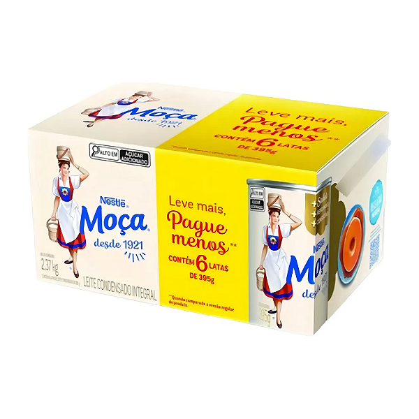 Pack Com 6 Latas De Leite Condensado Moça 395g-Loreto