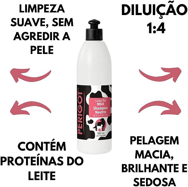 Shampoo Pet Melancia Neutro Milk Perigot 500 ml-Loreto