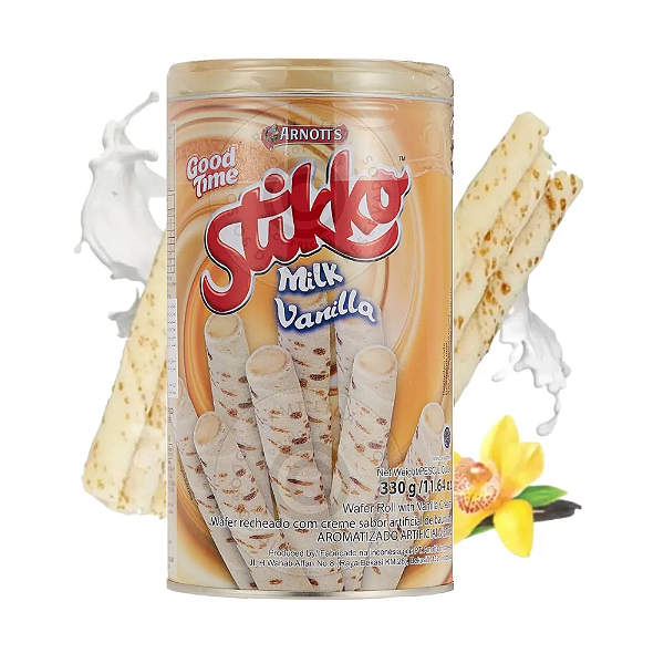 Biscoito Wafer Recheado Baunilha Stikko Arnotts Lata 330g-Loreto