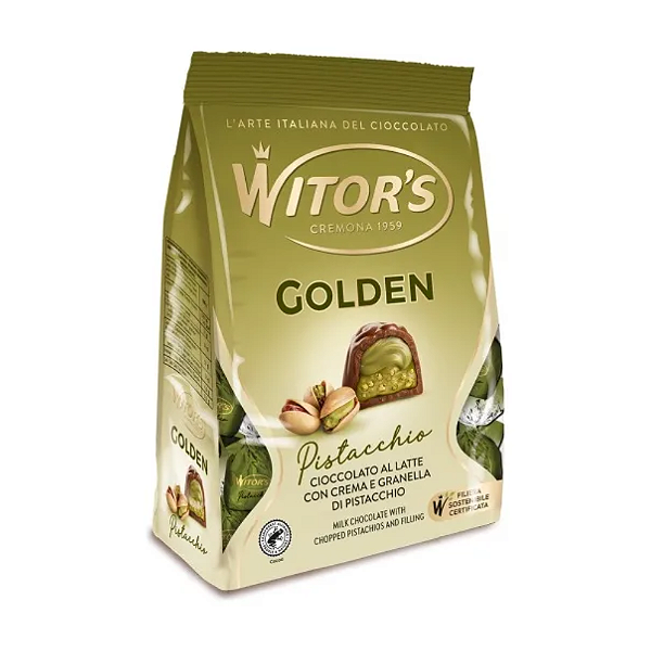 Witor's Golden - Ao Leite com recheio de Pistache - Pistache - Unidade - 1 - Pacote-Loreto