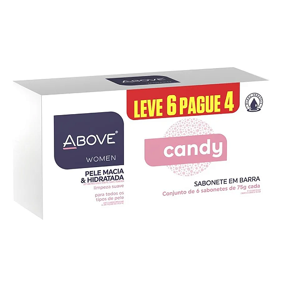 Sabão em barra Above Women Candy de 75 g pacote x 6