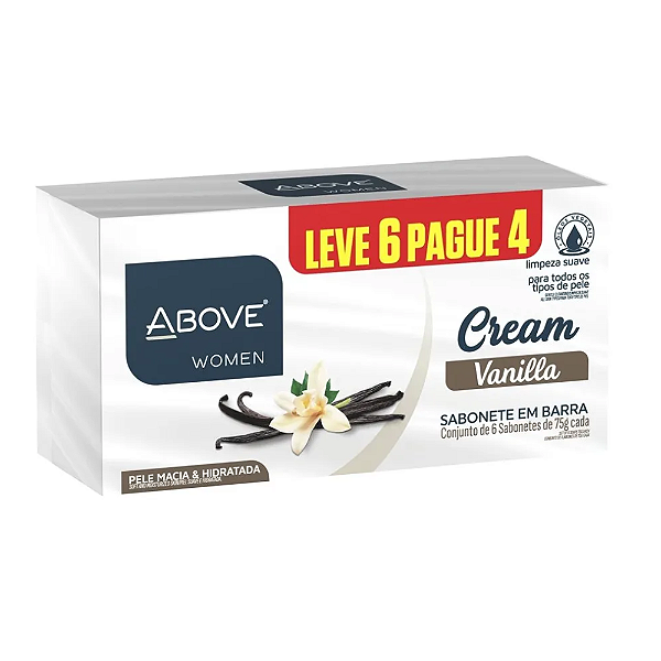 Sabão em barra Above Women Vanilla de 75g 6 Unidades-Loreto