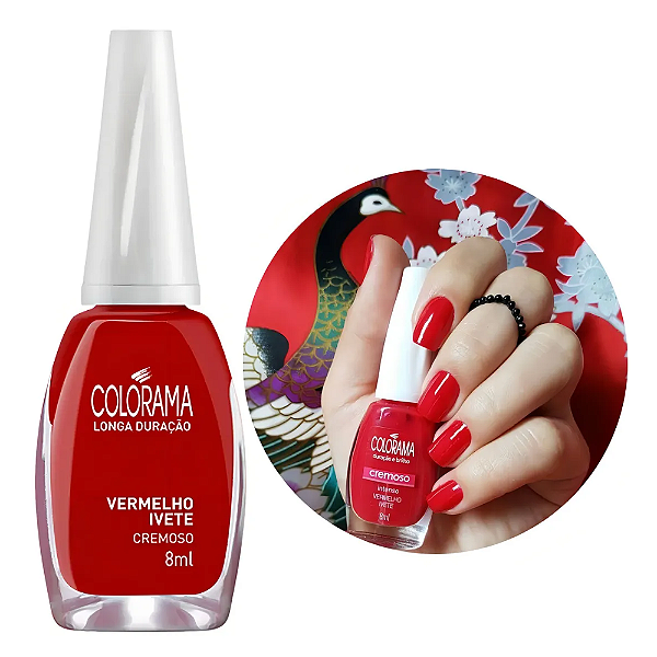 Esmalte Colorama Vermelho Ivete Cremoso Longa Duração-Loreto