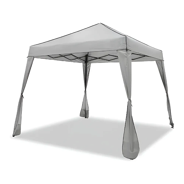 Gazebo Tenda Impermeavel Abertura Guarda-chuva 300x300x270cm Cor Branco-Loreto