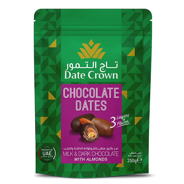 Tâmaras Chocolate ao Leite & Dark Date Crown Pouch 250g-Loreto