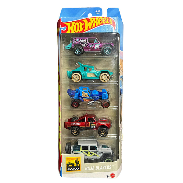 Carrinho Hot Wheels Pack Cartela C/ 5 - Edição Baja Blazers