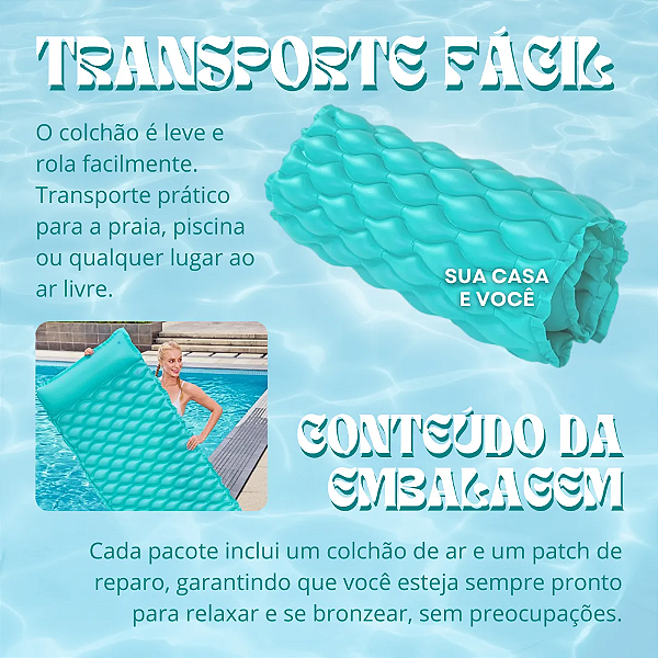 Boia Colchão Bronzeador Deitar Inflável Piscina Praia-Loreto