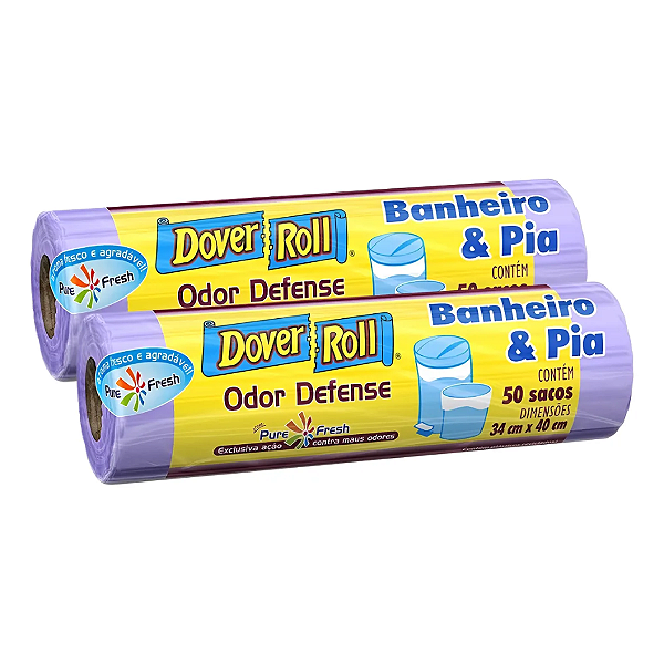 Sacos Para Lixo Banheiro E Pia Dover Roll Odor Defense 100un Cor Violeta-Loreto