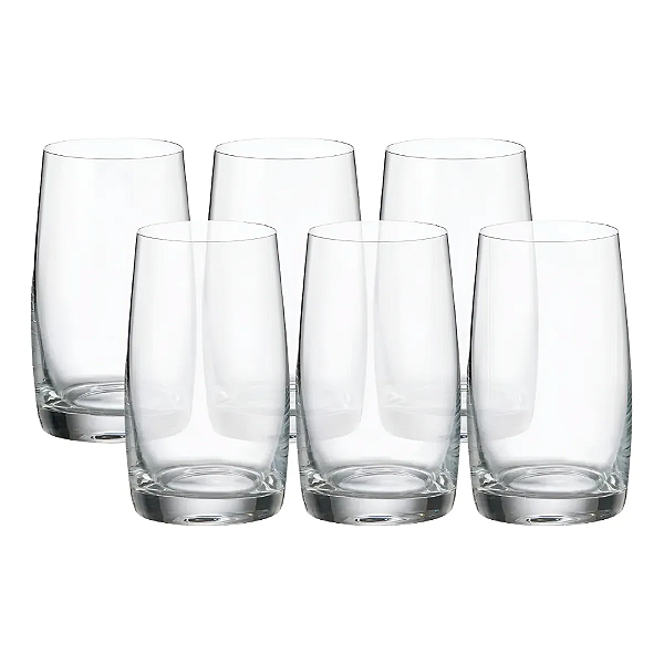 Conjunto 6 Copos Bohemia Pavo Titanium 380 Ml