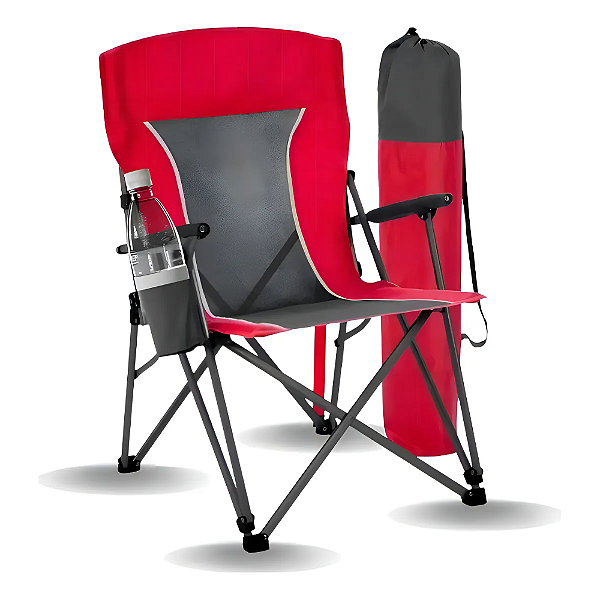 Cadeira Dobrável Articulada Camping Porta Copos Peso 147kg-Loreto