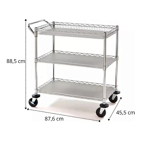 Carrinho Utilitário Member's Mark 3 Prateleiras-Loreto