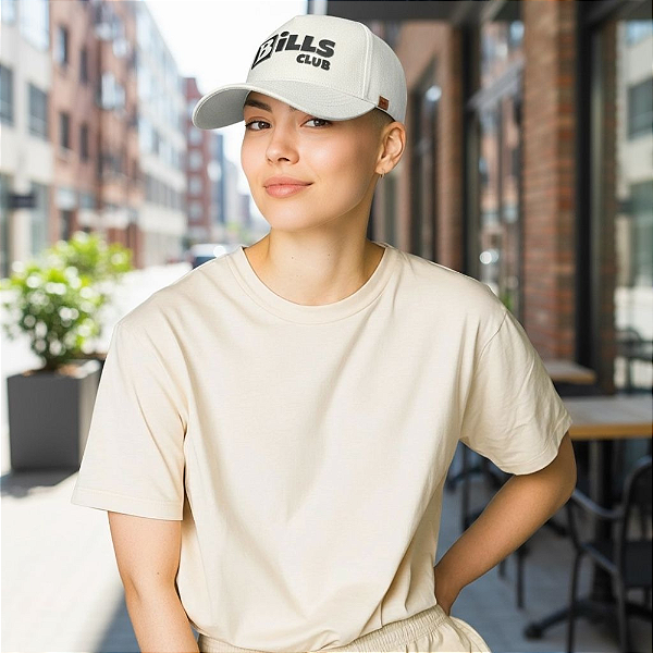 Boné Bills Club Branco com Escrita em Relevo. -Loreto