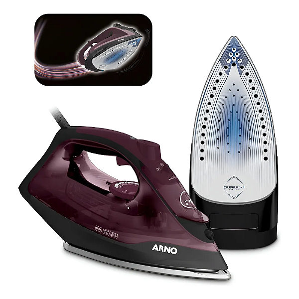 Ferro A Vapor Arno Ultragliss Base Durilium Airglide Fmv 127 - Vinho/preto-Loreto