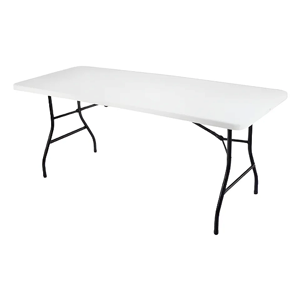Mesa Dobrável Preta ou Branca 1,80m Member's Mark-Loreto