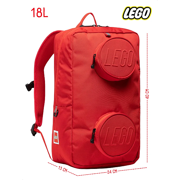 Mochila Lego Bolsa Costas Lego Infantil Unissex Escolar Viagem Cores Liso-Loreto