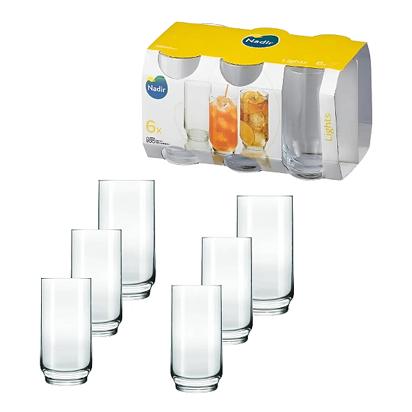 Conjunto 6 Copos Lights Nadir 300ml Cor Transparente- Loreto