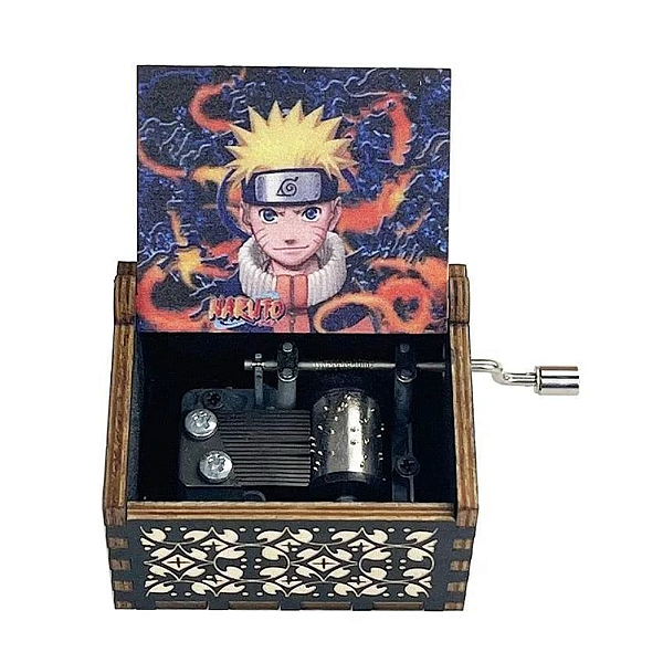 Caixinha de música madeira naruto colorida-Loreto