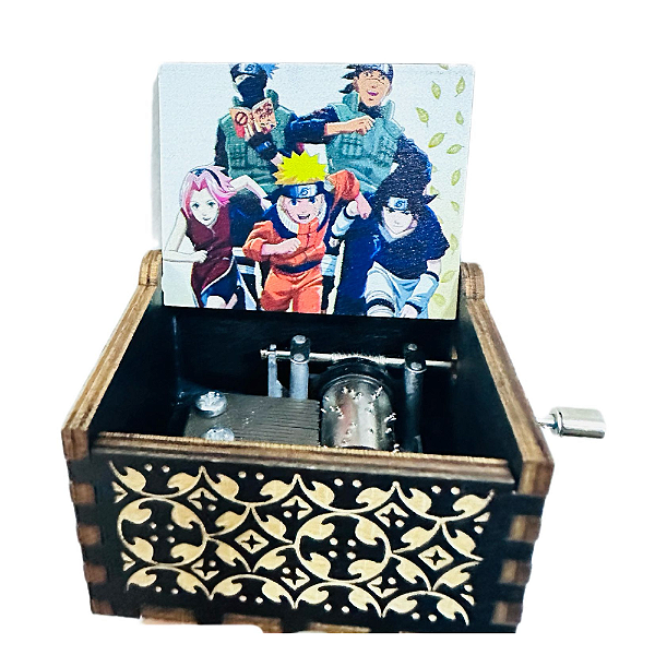 Caixinha de música madeira naruto colorida-Loreto