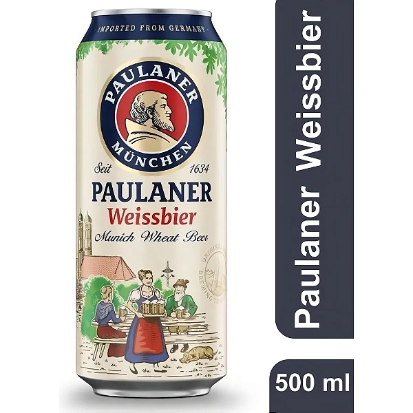 Cerveja Alemã Hefe Weissbier Lata 500ml Paulaner-Loreto