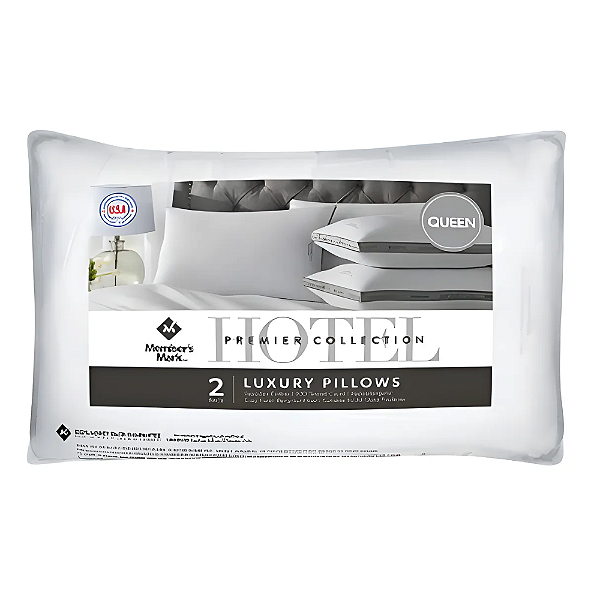 2 Travesseiros 500 Fios Algodão Egípcio Hotel Premier Collec Branco -Loreto Store