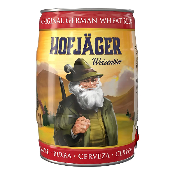 Barril de cerveja alemã Hofjäger weizen trigo 5 litros-Loreto
