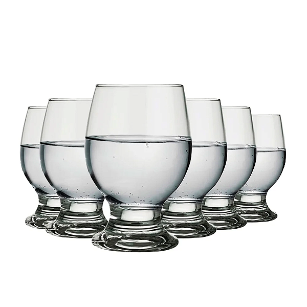 Jogo Copo Agua Suco Vinho Vidro Nadir Vidro 250ml - Kit 6 Un Cor Transparente