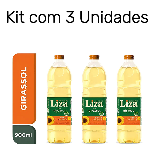 Kit C/3 Óleo De Girassol Liza Pet 900ml 100% Girassol