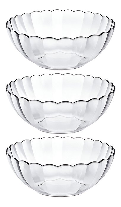 Conjunto 3 Tigelas De Vidro 1 L Redondas Marinex Bella Bowls Transparente Nadir