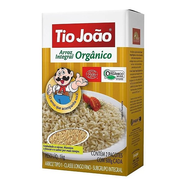 Arroz Integral Orgânico Tio João Pacote 1kg