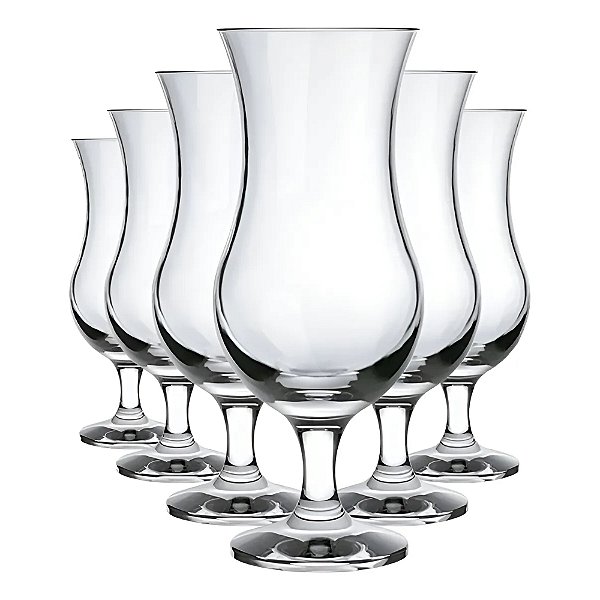 6 Taças De Vidro Nadir Figueiredo Coquetel Windsor Hurricane Transparente