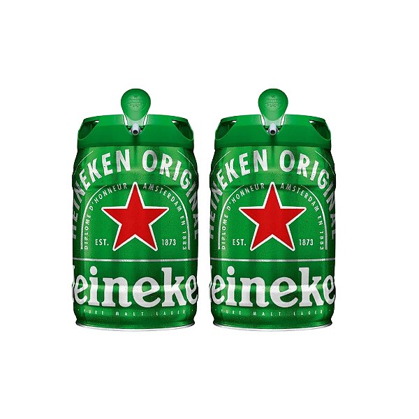 Kit 2 Heineken barril cerveja chopp 5L
