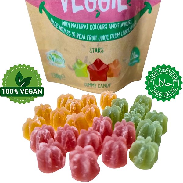 Bala Vegana Bebeto Bala Gelatina Importada da Turquia Very Veggie Fruit 130g
