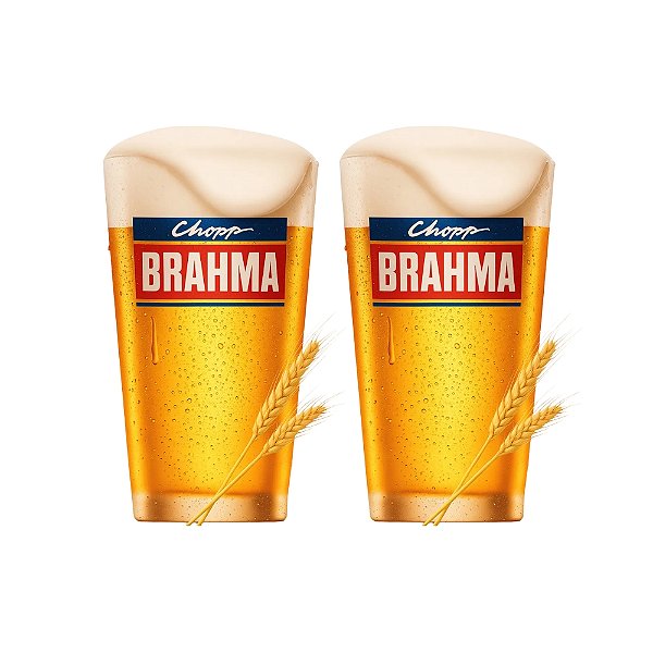 Kit 2 Copos De Vidro Brahma Chopp 350ml Ruvolo Bar Lounge