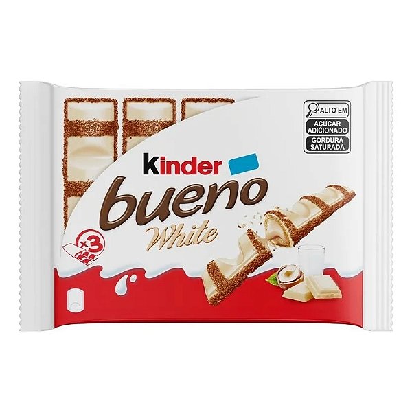 Kinder bueno white Ferrero Ferrero Brasil chocolate branco com avelã pacote 39 g