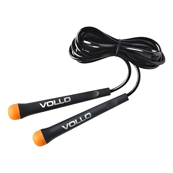Corda De Pular De Pvc Com 2,75mts Para Exercícios Físicos Preto/laranja
