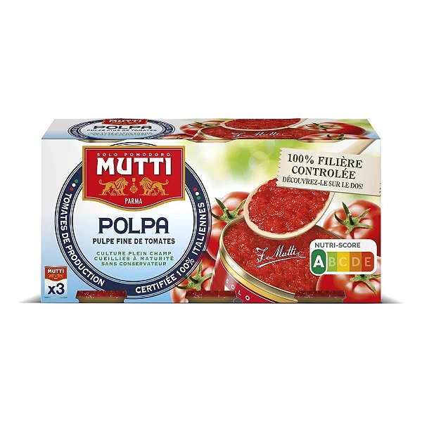 Mutti Polpa de Tomate sem glúten em lata 400 g pacote x 3