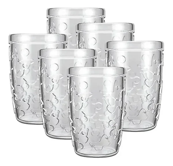 Jogo Copo Aurora 270ml 6 Unid Sucos Refrigerantes Agua Cha