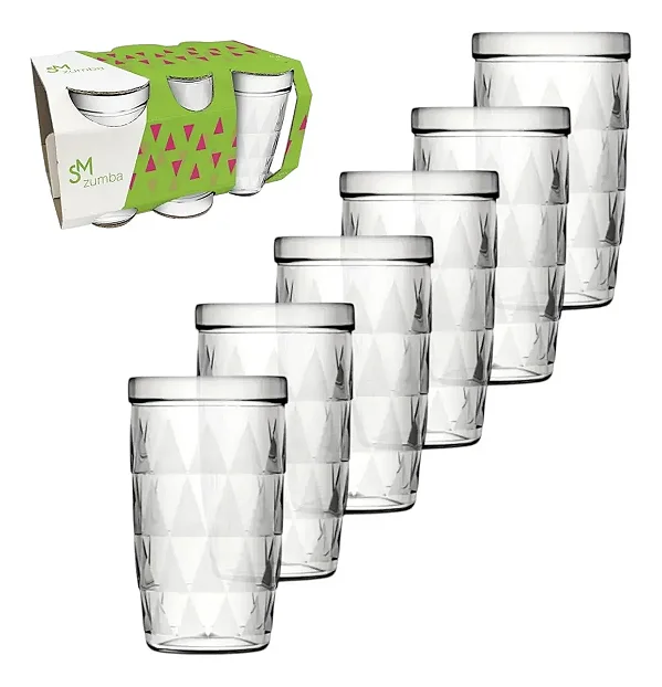 Jogo De Copos Multiuso Zumba 270ml 6 Unidades Nadir Branco