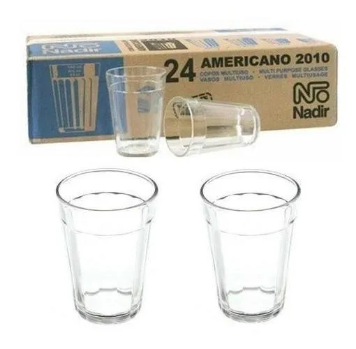 Caixa 24 Unidades Copo Americano Vidro Nadir Café Pingado Co Transparente