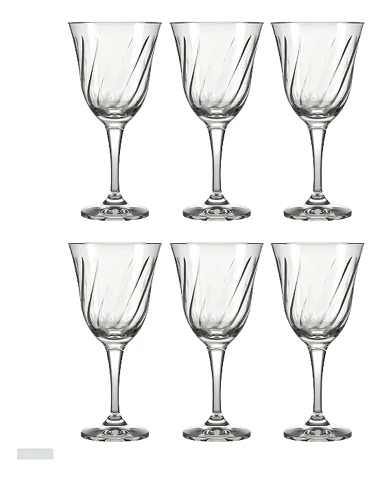 Conjunto De Taças Lírio 365 Ml Agua Vinho 6 Peças Transparente