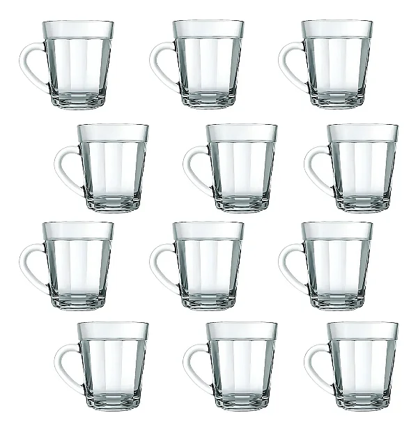 Kit 12 Xícaras Vidro Expresso Americano 90ml Nadir Incolor Incolor Americano