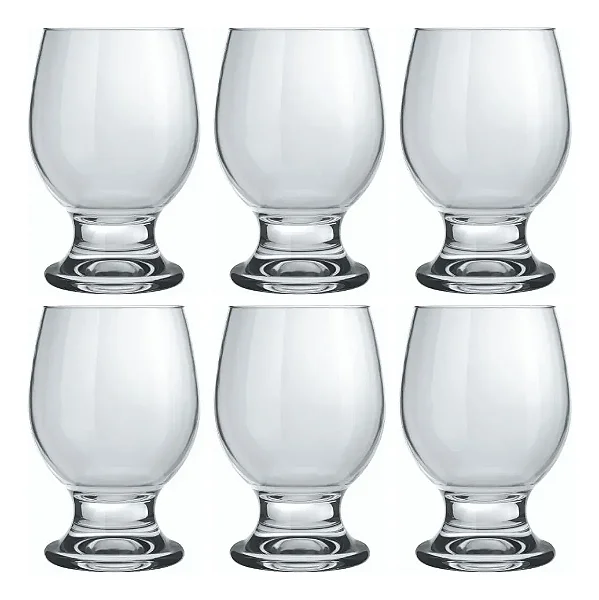 Jogo Taça Agua Suco Vinho Vidro Nadir Vidro 250ml - Kit 6 Un Transparente