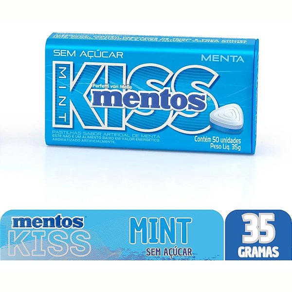 Pastilhas Mentos Kiss Mint Hortelã 35gr