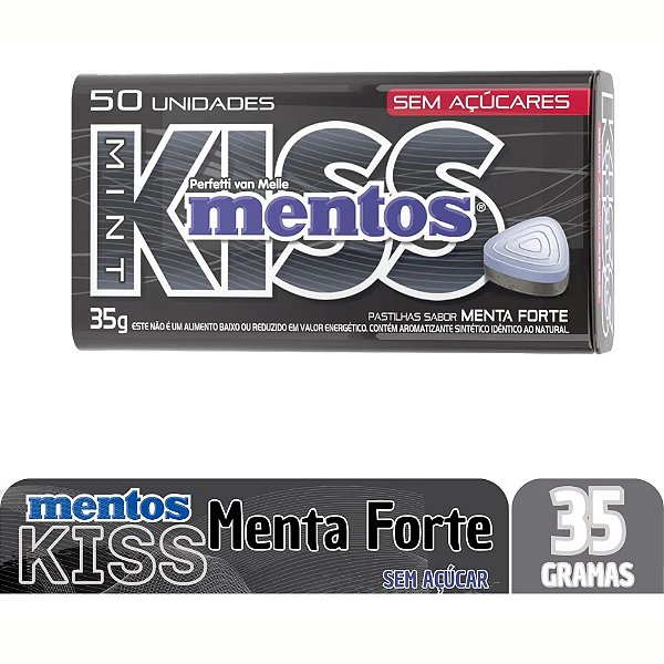 Pastilha Mint Xtreme Frozen Zero Açúcar Mentos Kiss Lata 35g