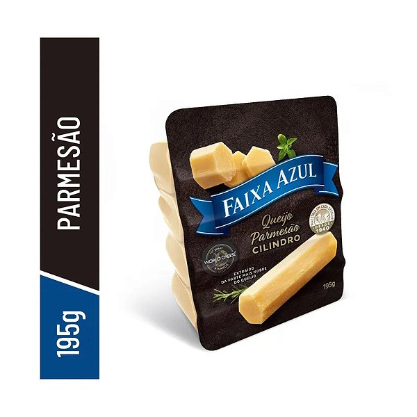 Queijo Parmesão Cilindro Faixa Azul Pacote 195g