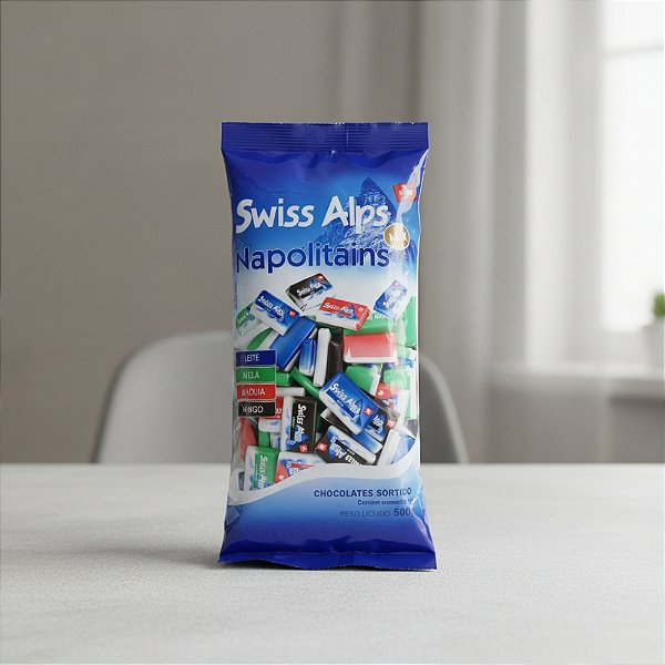 Chocolate Suíço Swiss Alps Napolitains Mix Sortidos 500g