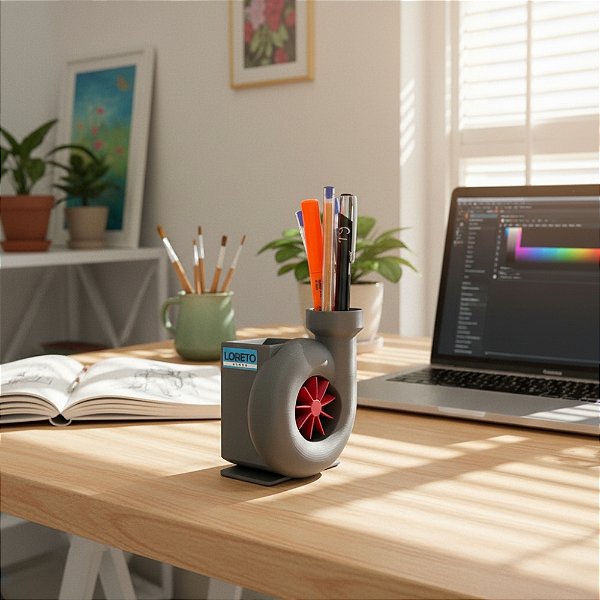 Porta Canetas Turbo Compressor 3D